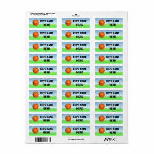 Personalised Kid's Sports Basketball Name School