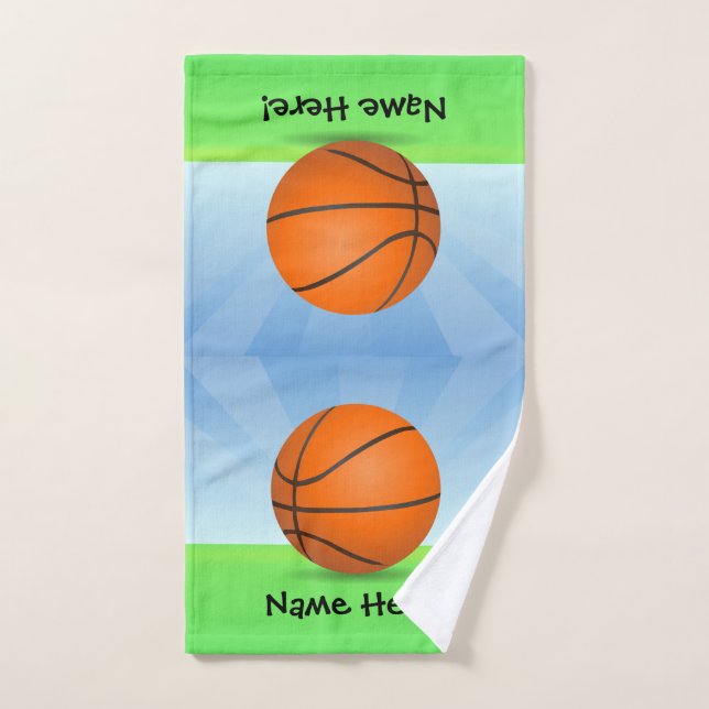 Personalised Kid's Sports Basketball Sunny Day Hand Towel (Hand Towel)