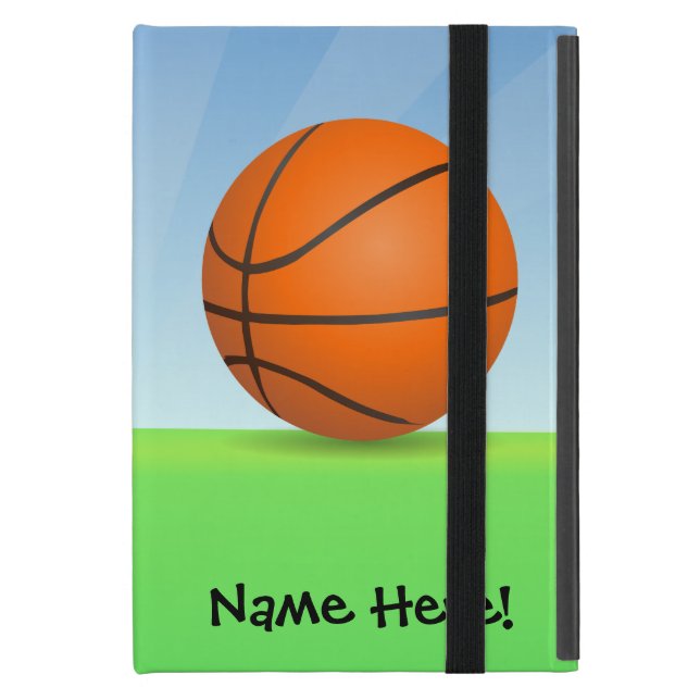 Personalised Kid's Sports Basketball Sunny Day iPad Mini Case (Front Closed)