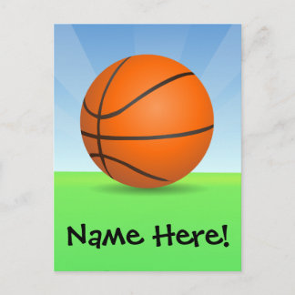 Personalised Kid's Sports Basketball Sunny Day Postcard