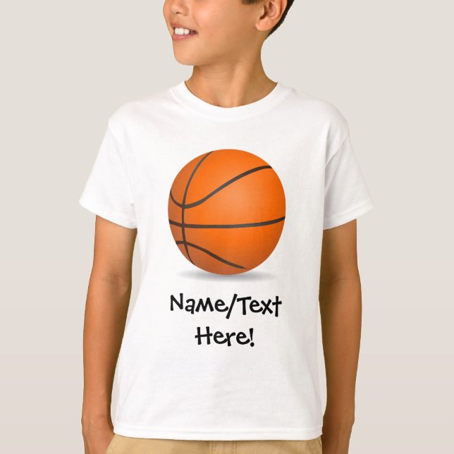 Personalised Kid's Sports Basketball Sunny Day T-Shirt (Front)