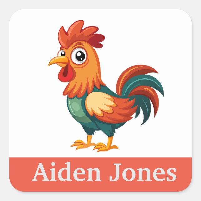 Personalised kids stickers colourful (Front)