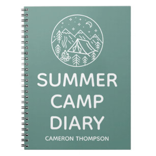 Personalised Kids Summer Camp Diary 80 Pages Lined Notebook