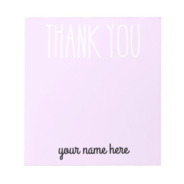 Personalised Kids Thank You Notepad (Front)