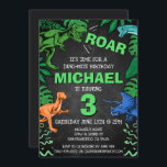 Personalised Kids Three Dinosaur Birthday Party Invitation<br><div class="desc">This dinosaur design is great for the birthday boy in your life. Give them a dino-mite bday with this dino themed design featuring a trex,  triceratops,  brontosaurus,  and raptor.</div>