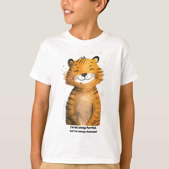 Personalised Kids tiger t-shirt (Front)