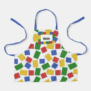 Personalised Kids Toy Builiding Bricks Patterned Apron