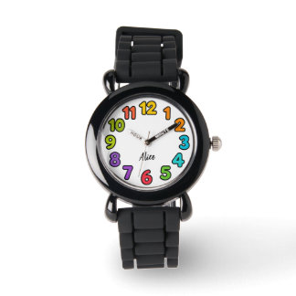 Personalised Kids Watch – Colourful Numbers Design
