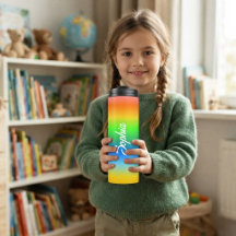 Personalised Kids Water Bottle, Colourful Custom
