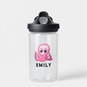 Personalised Kids Water Bottle W/Name - Octopus