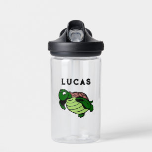 Personalised Kids Water Bottle W/Name - Sea Turtle
