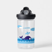 Personalised Kids Water Bottle With Name - Whale