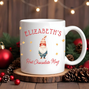 Personalised Kids Watercolor Elf Hot Chocolate Mug