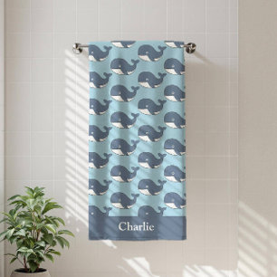Personalised Kids Whale Beach Towel