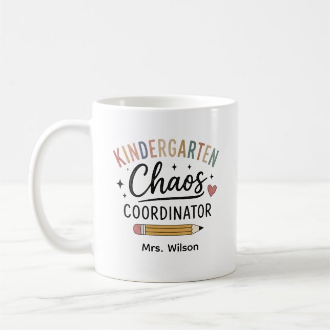 Personalised Kindergarten Chaos Coordinator  Coffee Mug (Left)