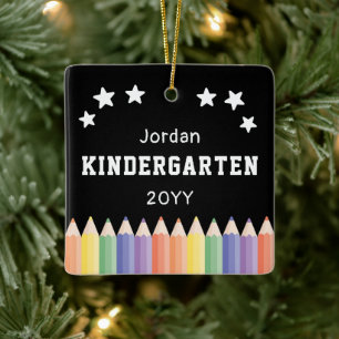 Personalised Kindergarten Colourful Photo Keepsake Ceramic Ornament