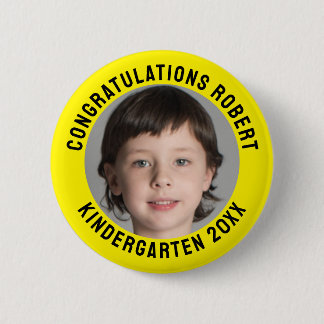 Personalised Kindergarten Graduate Photo 6 Cm Round Badge