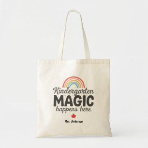Personalised Kindergarten Magic Happens Here  Tote Bag