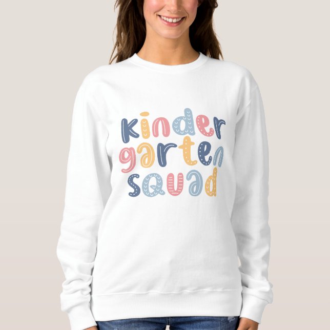 Personalised Kindergarten Squad Floral Name Sweatshirt (Front)