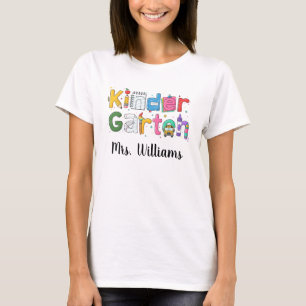 Personalised Kindergarten Teacher back to School T-Shirt