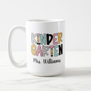 Personalised Kindergarten Teacher Shirt, Kindergar Coffee Mug