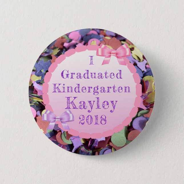 Personalised Kindergartner Graduate Proud Button (Front)