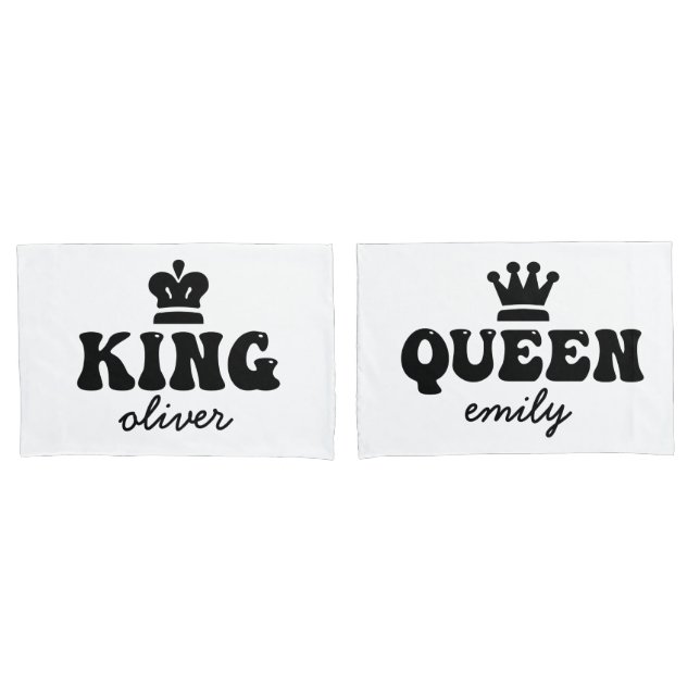 Personalised King and Queen Couple Pillowcase (Front-Set)