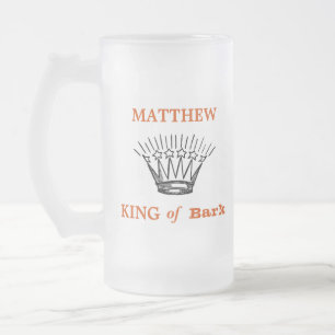 Personalised King of Bark Funny Frosted Glass Beer Mug