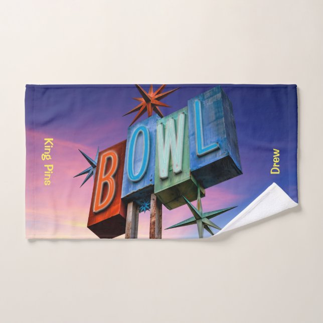 Personalised King Pins Bowling Team Towels (Hand Towel)
