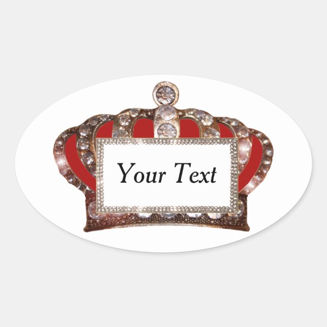 Personalised “King's Crown” Oval Sticker (Front)