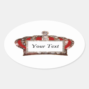 Personalised “King's Crown” Oval Sticker