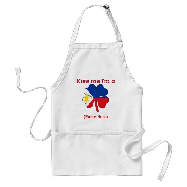 Personalised Kiss Me I'm Filipino Apron (Front)