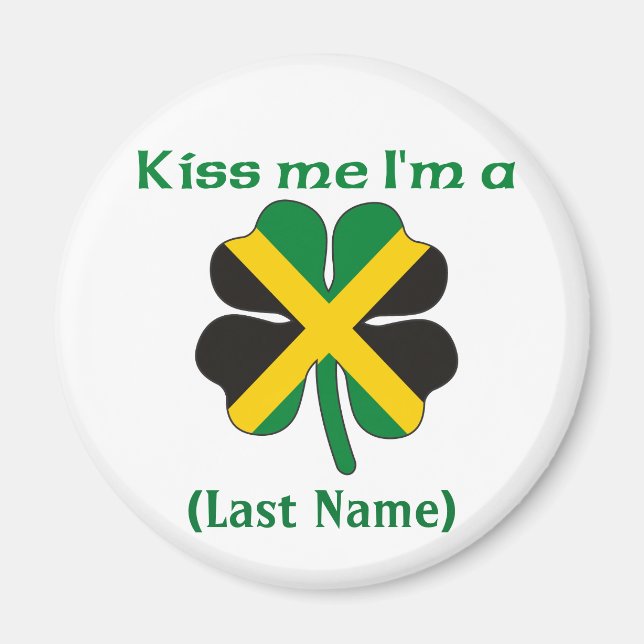 Personalised Kiss Me I'm Jamaican  Magnet (Front)
