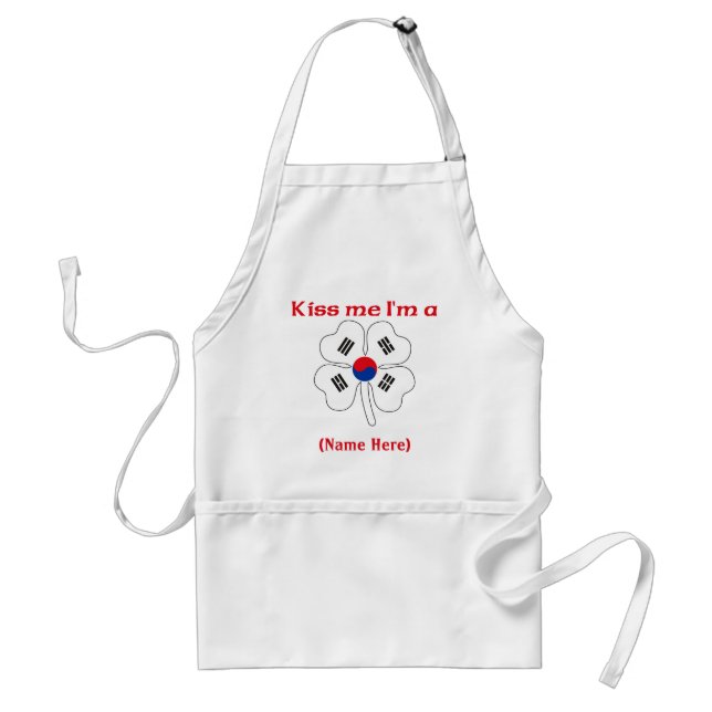 Personalised Kiss Me I'm Korean Apron (Front)
