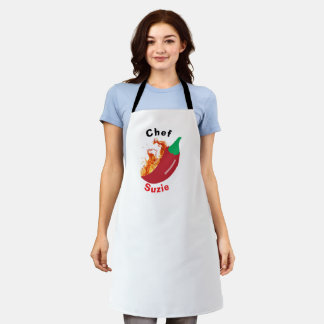 Personalised Kitchen Apron for Women or Men Chilli