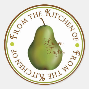 Personalised Kitchen Baking Stickers- Pears Classic Round Sticker