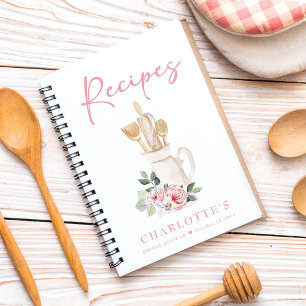 Personalised Kitchen Blush Pink Recipe Book