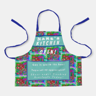 Personalised  Kitchen Open + 3Comments Fun  Apron