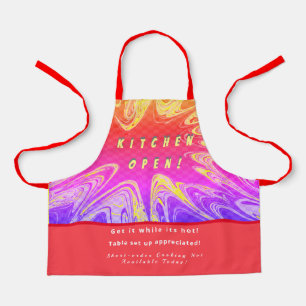 Personalised  Kitchen Open + 3Comments Funny Apron