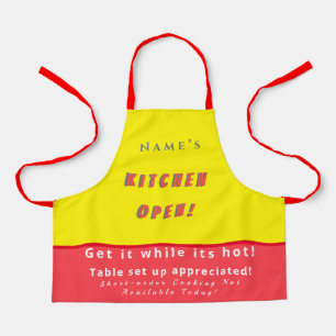 Personalised Kitchen Open + 3Comments Funny Apron