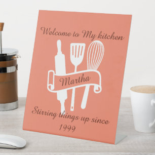 Personalised kitchen  pedestal sign