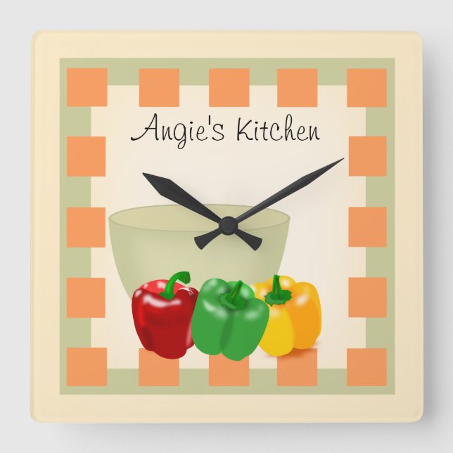 Personalised Kitchen Recipe Clock - Veggies (Front)