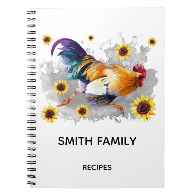 Personalised Kitchen recipes Notebook (Front)