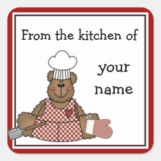 Personalised Kitchen Teddy Bear Stickers