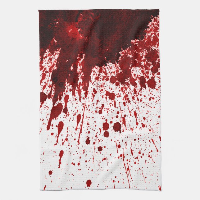Personalised Kitchen Towel Blood Splatter Vampire (Vertical)