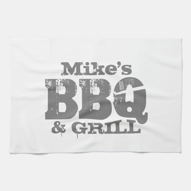 Personalised kitchen towel for BBQ party (Horizontal)