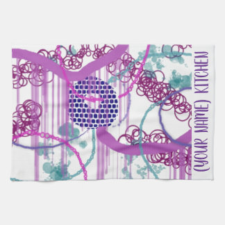 Personalised Kitchen Towel With Abstract Design
