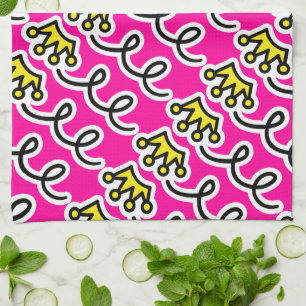 Personalised kitchen towel with princess crown