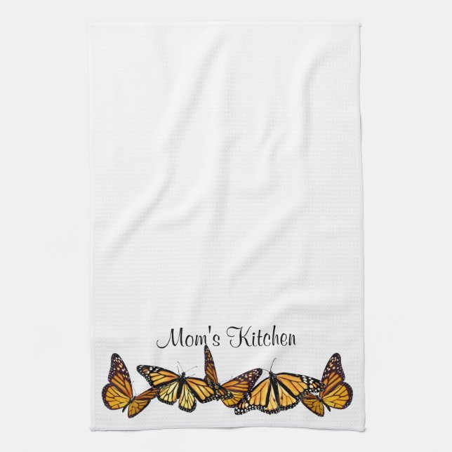 Personalised Kitchen Towels Monarch Butterflies (Vertical)