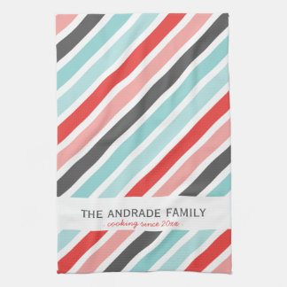 Personalised Kitchen Towels with Stripe Patterns